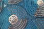 Preview: BLUE CIRCLES Afrikanischer Wax Print Stoff